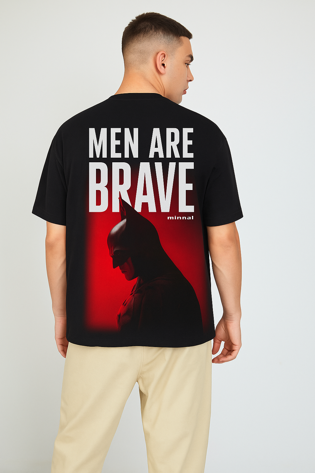 Batman "Men Are Brave" Oversized Tee – Virat Collectives